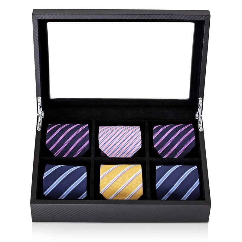 Custom Designed Wooden Packaging 6 Slots Men Tie Gift Box