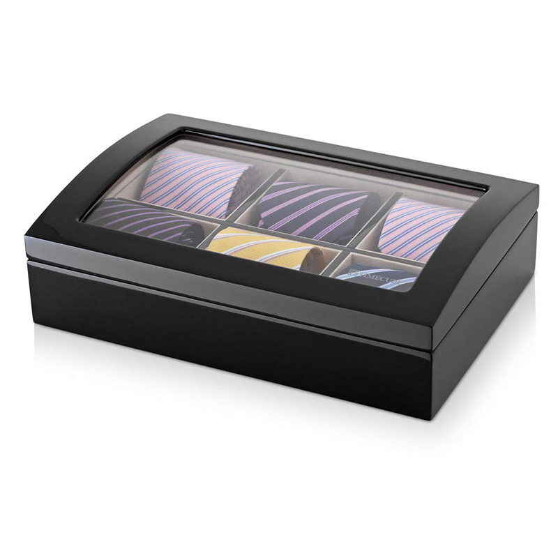 Custom Designed Wooden Packaging 6 Slots Men Tie Gift Box