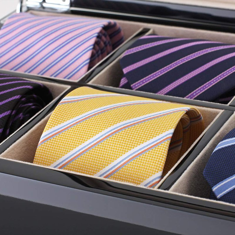 Custom Designed Wooden Packaging 6 Slots Men Tie Gift Box