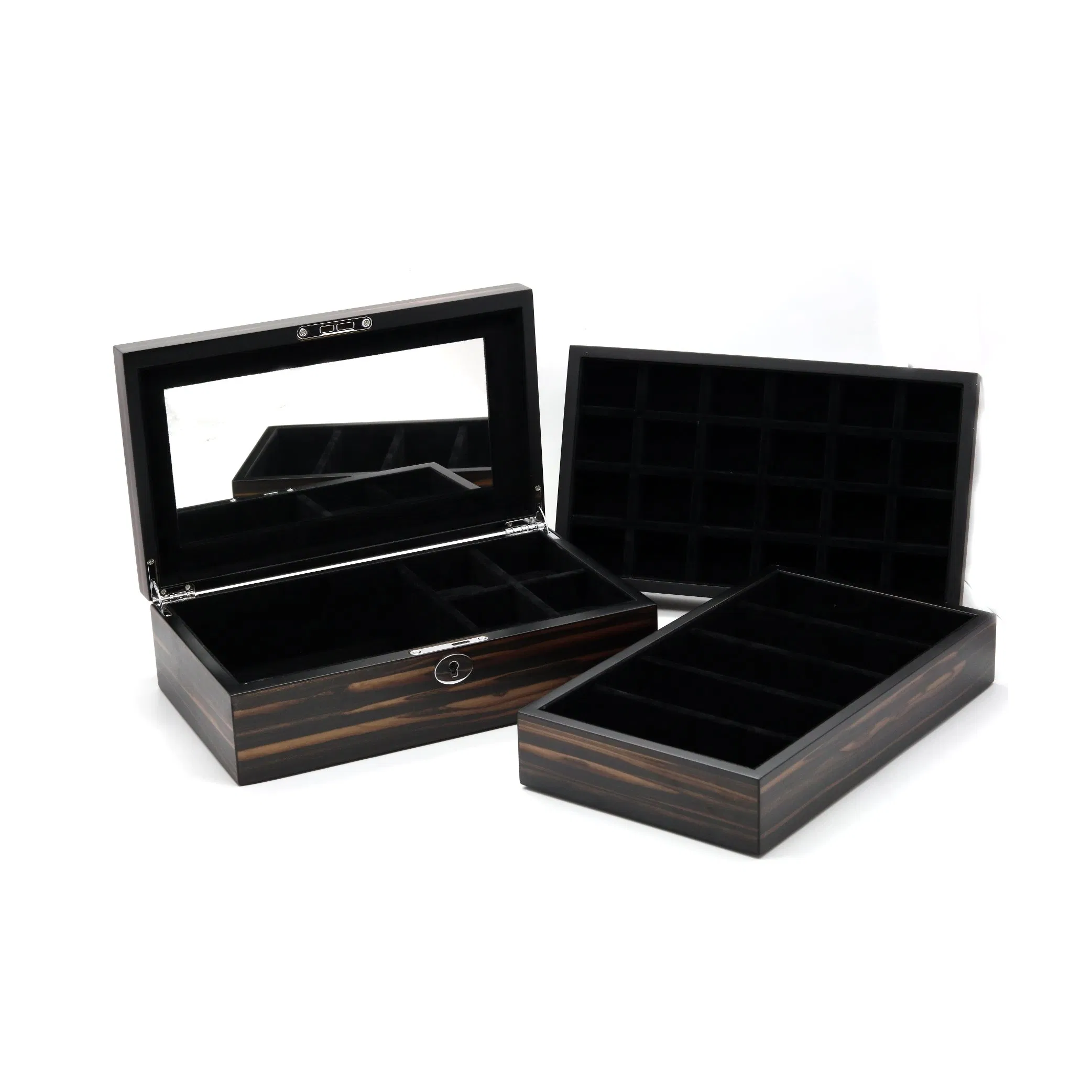 Custom Elegant Wooden Storage Box Texture Jewelry Gift Set Packaging Box