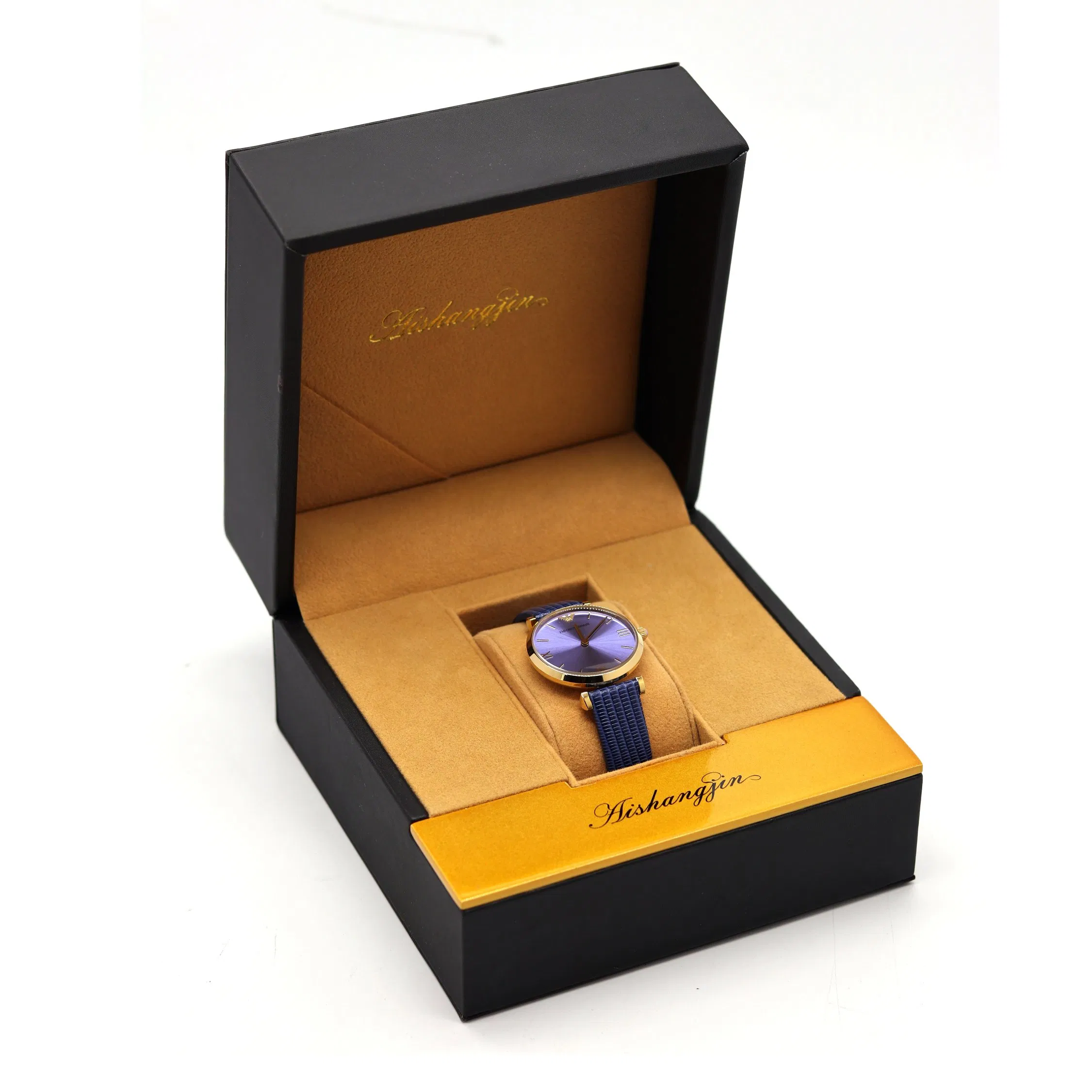 Custom Fashion Design Wooden Packaging PU Leather Watch Gift Box
