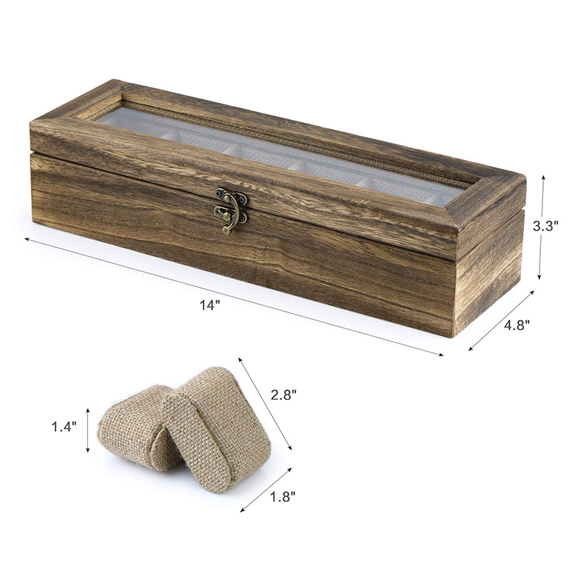Custom Fashion Vintage Rectangular Matte Wood Billboard Watch Gift Box