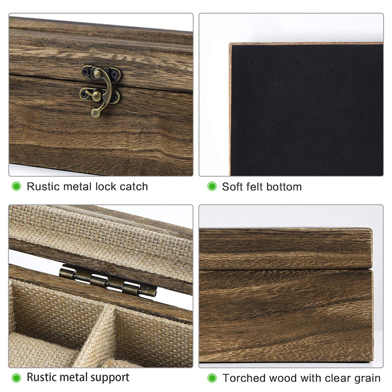 Custom Fashion Vintage Rectangular Matte Wood Billboard Watch Gift Box