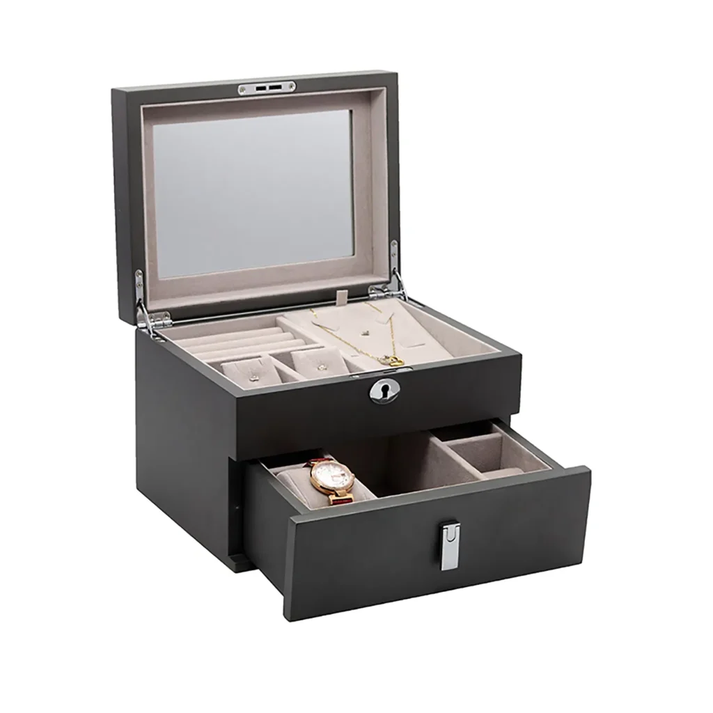 Custom Fashion Wooden Jewelry Watch Box with Drawer / Mirror