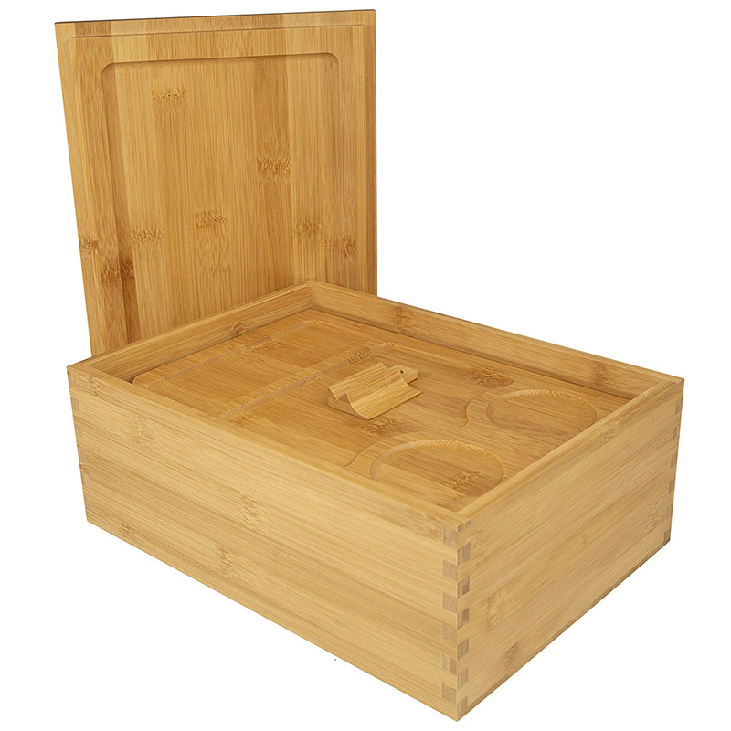Custom High-End Wooden Packaging Cosmetics Storage Box with Scroll Tray