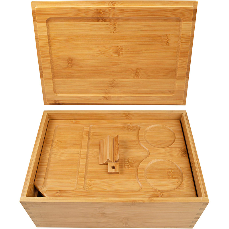 Custom High-End Wooden Packaging Cosmetics Storage Box with Scroll Tray