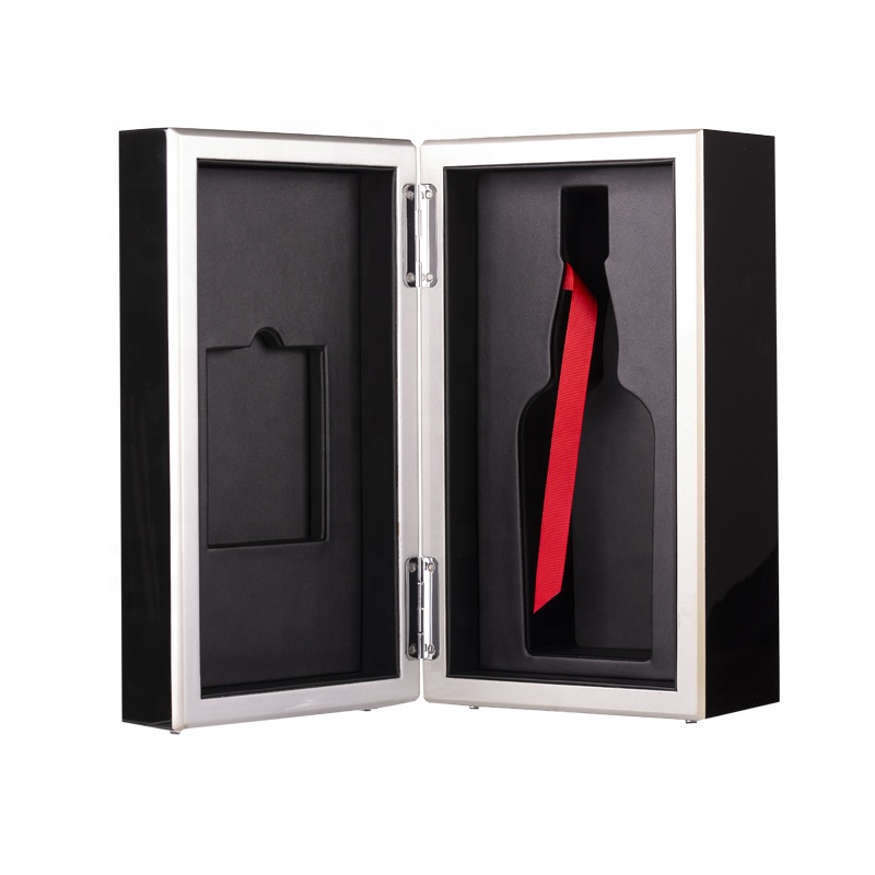Custom High Gloss Piano Paint Handmade Wooden Wine Box for Storage