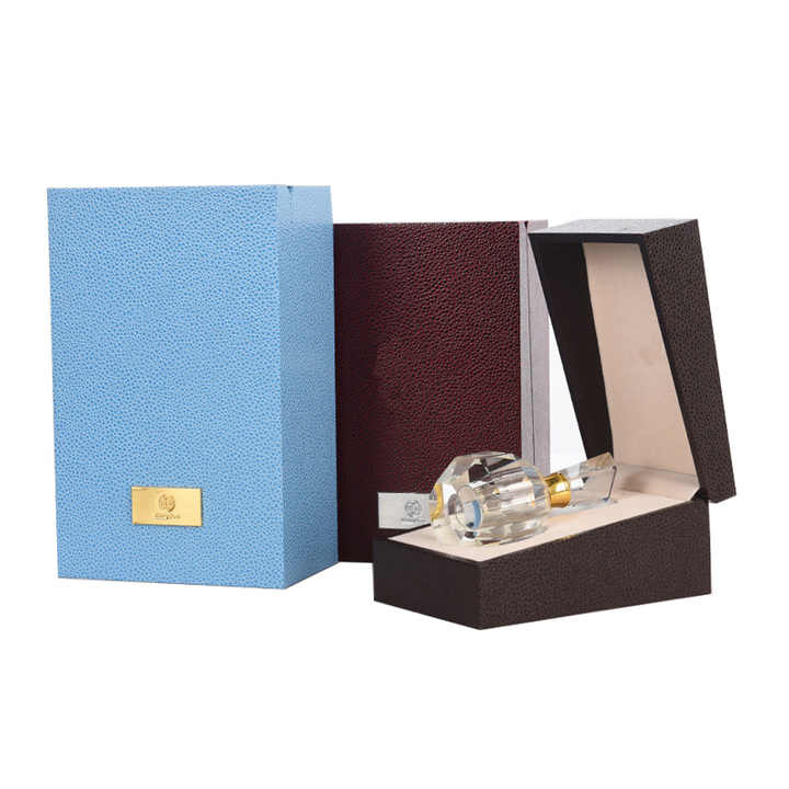 Custom Logo Plastic Cover PU Leather Paper Perfume Gift Packaging Jewelry Watch Makeup Box Velvet Cover EVA Lining