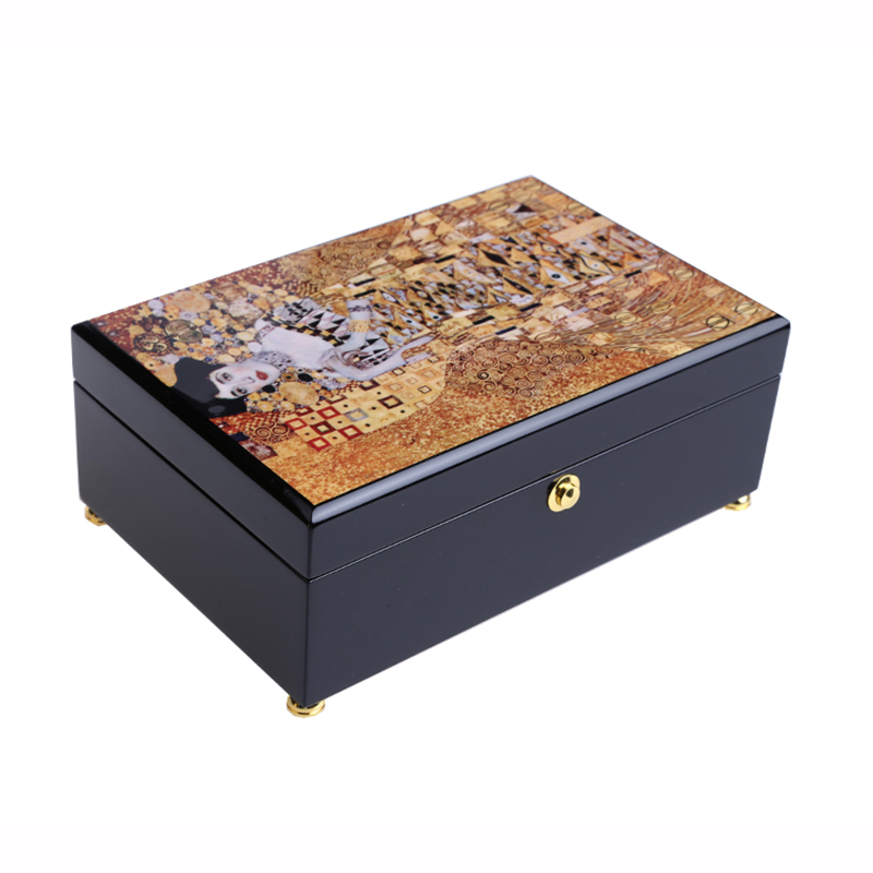 Custom Logo Printing Wooden Jewelry Packaging Box with Classic Painting