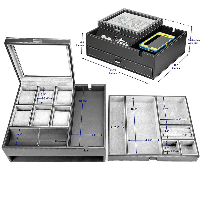 Custom Luxury Design Leather Watch Box Jewelry Packaging Storage Box