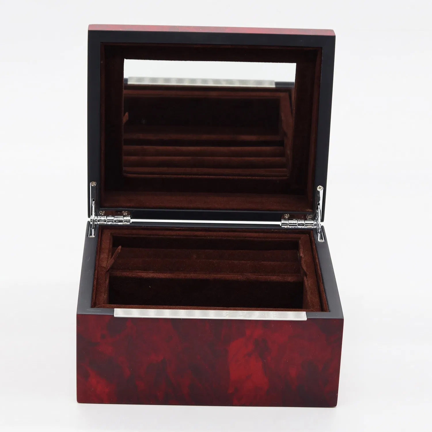 Custom Luxury Design MDF Matte Paint Jewelry Gift Wooden Trinket Box