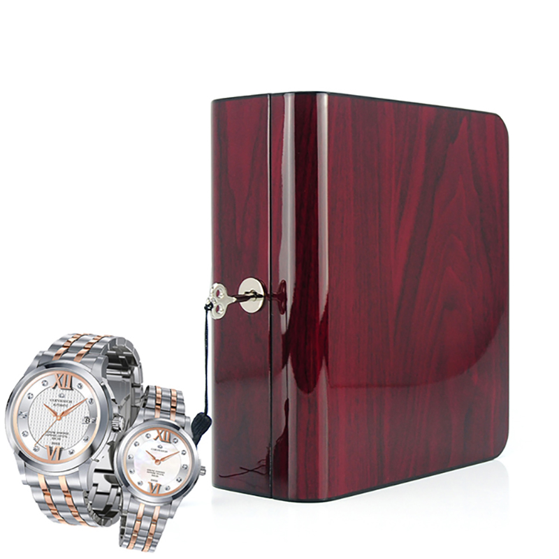 Custom Luxury Ebony Wooden Packaging Watch Box with Velvet Pillow