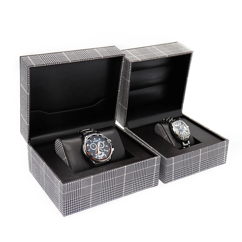 Custom Men Gift PU Watch Box with Mesh Matte Finish