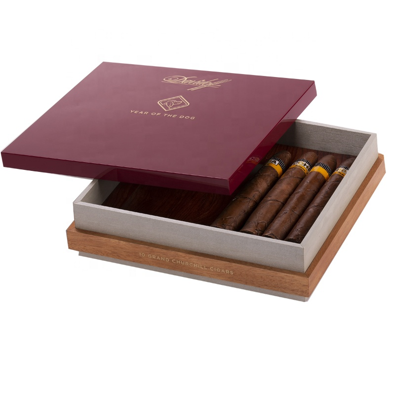 Custom Modern Rectangle Wooden Cigar Packaging Boxes for Premium Cigars