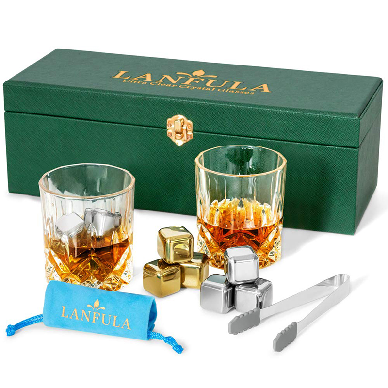 Custom Personalized Design Luxury Packaging Leather Whiskey Glass Wine Box