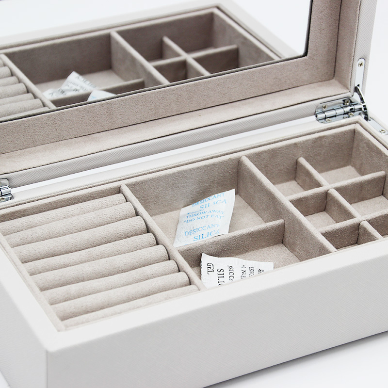 Custom Simple Style Gray PU Leather Rectangular Gift Jewelry Box