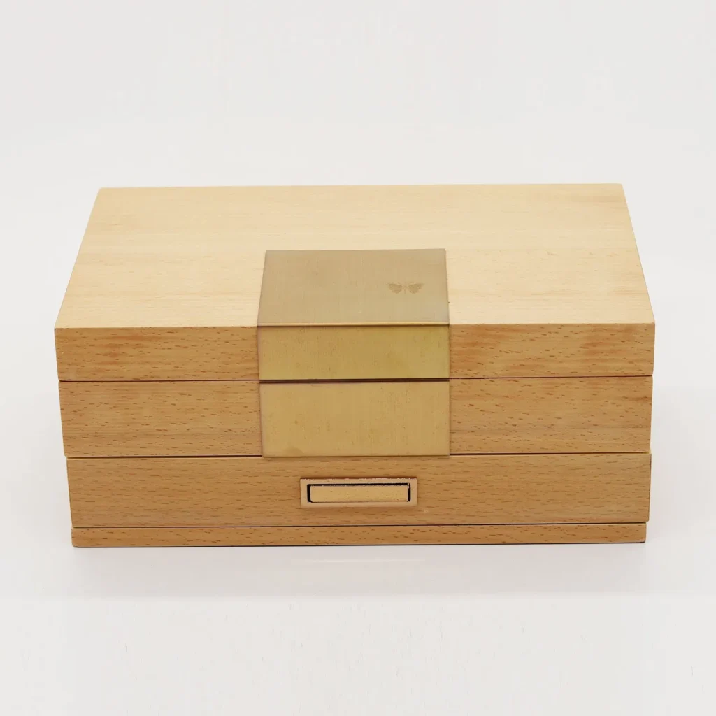 Custom Wooden Jewelry Gift Box with Drawer / Metal Sign