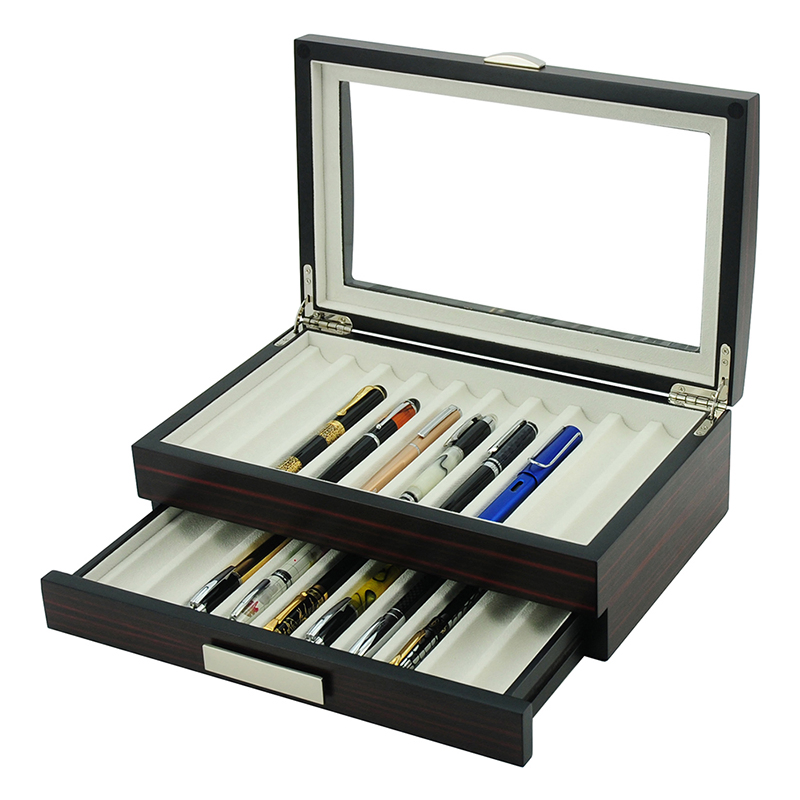 Custom Wooden Packaging Boxes Pen Gift Box with Storage