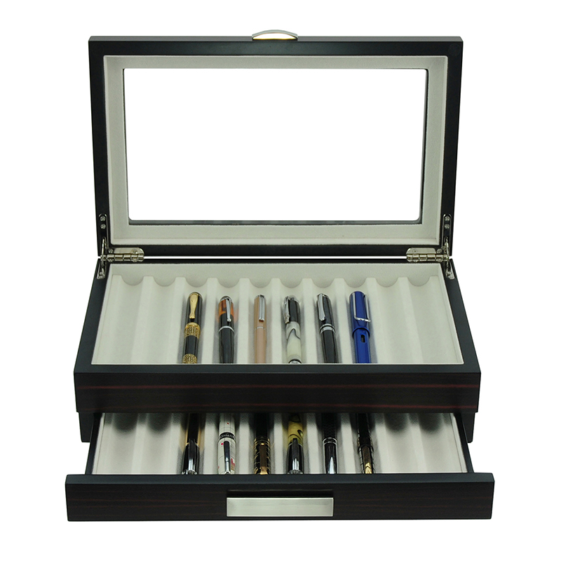 Custom Wooden Packaging Boxes Pen Gift Box with Storage