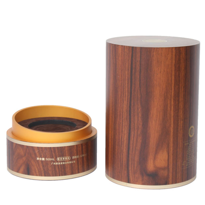 Customized Design High End Matt Finish Wooden Round Wine Box