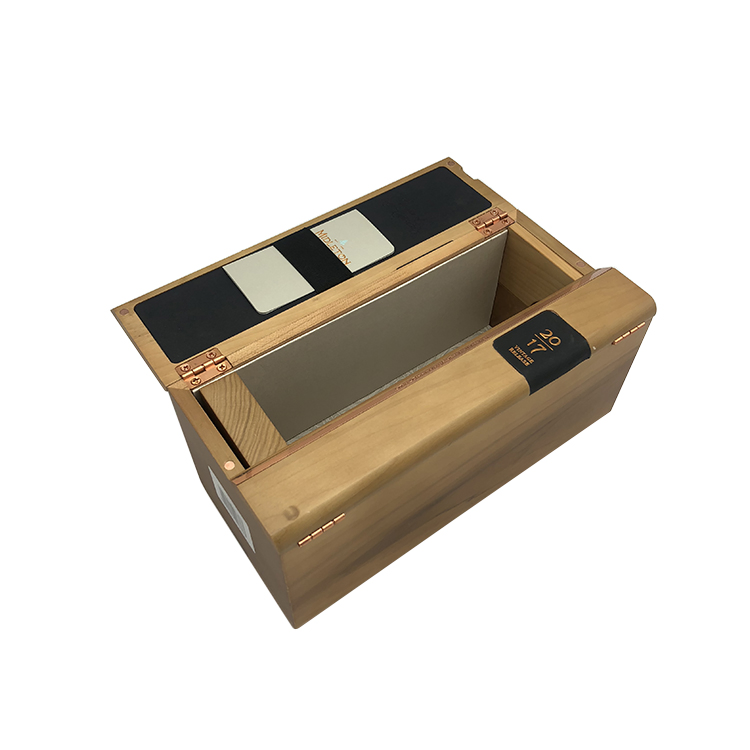 Customized Design High End Single Bottle Cylinder Wooden Wine Box
