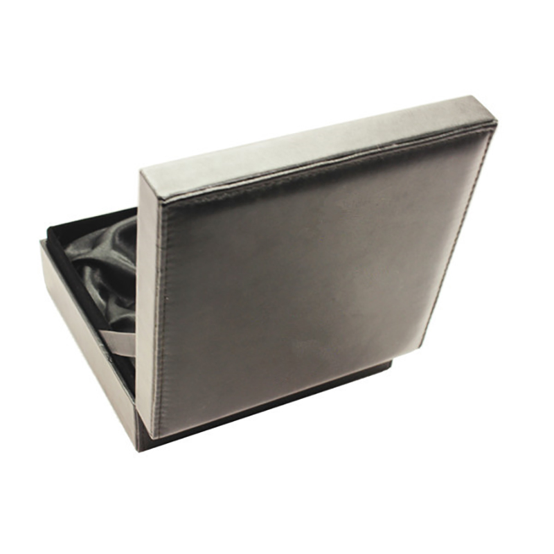 Customized Design Square Black PU Leather Perfume Gift Packaging Box