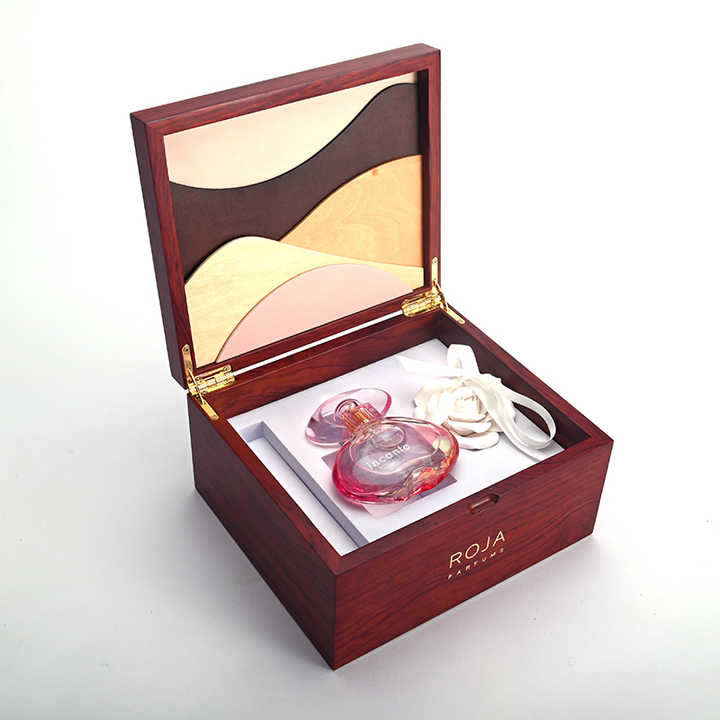 Customized High-End Boutique Cosmetics Flip Gift Box Customized Wooden Perfume Storage Box