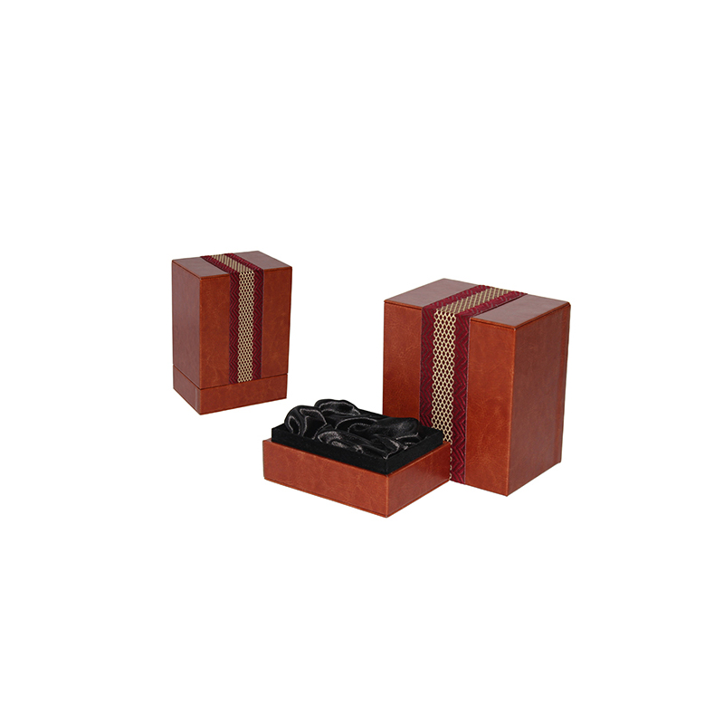 Customized High End Brown PU Leather MDF Perfume Gift Box