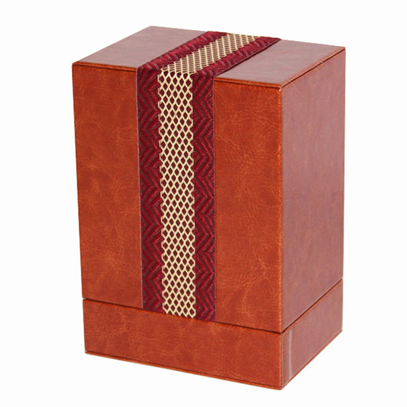 Customized High End Brown PU Leather MDF Perfume Gift Box