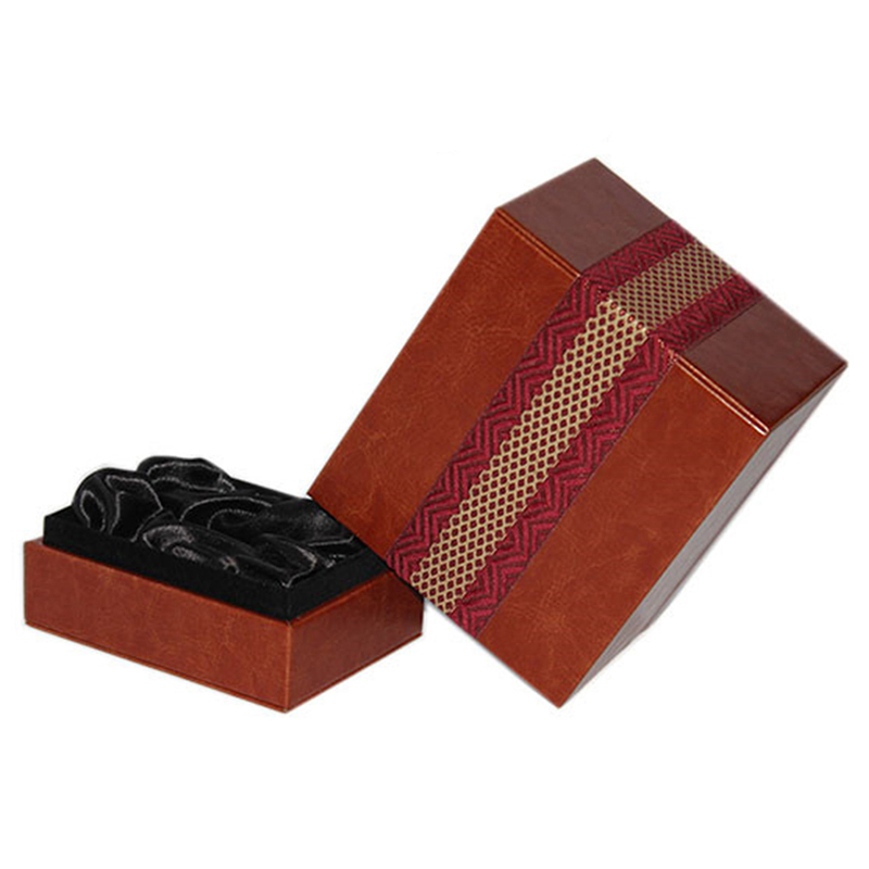 Customized High End Brown PU Leather MDF Perfume Gift Box