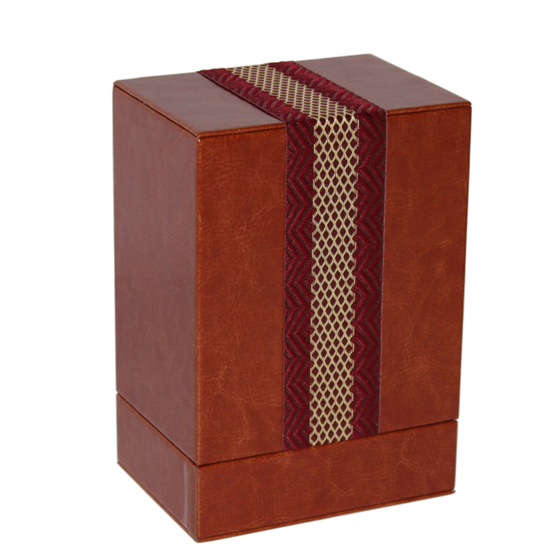 Customized High End Brown PU Leather MDF Perfume Gift Box