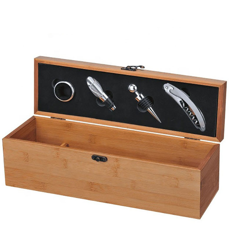 Customized High End Rectangle Luxury Bamboo Wooden Wine Gift Box