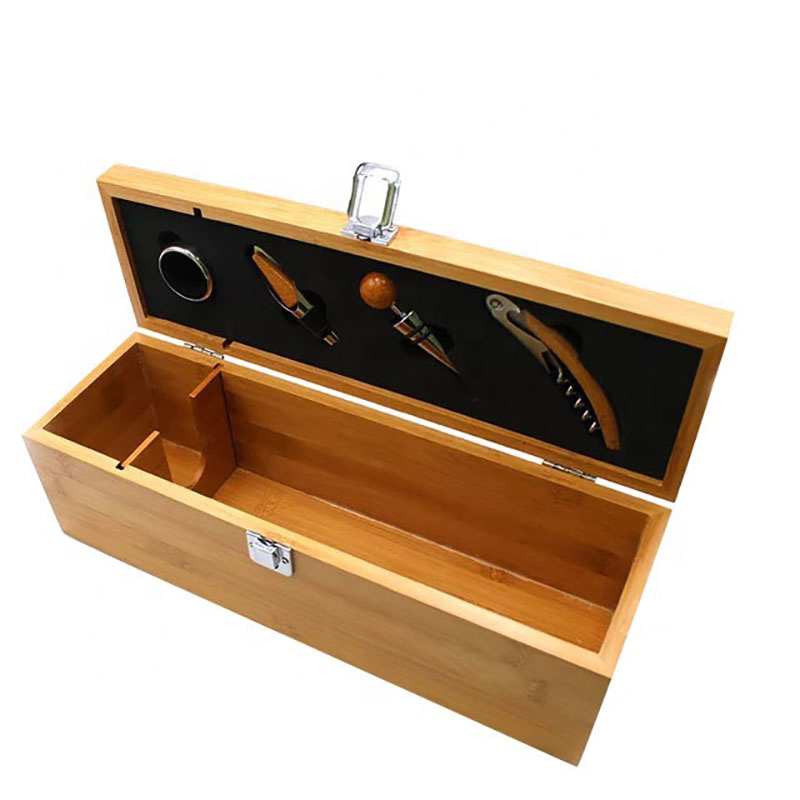 Customized High End Rectangle Luxury Bamboo Wooden Wine Gift Box