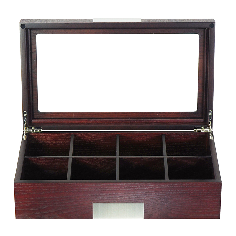 Customized Simple Wooden 8 Compartment Tea Box Exquisite Gift Box