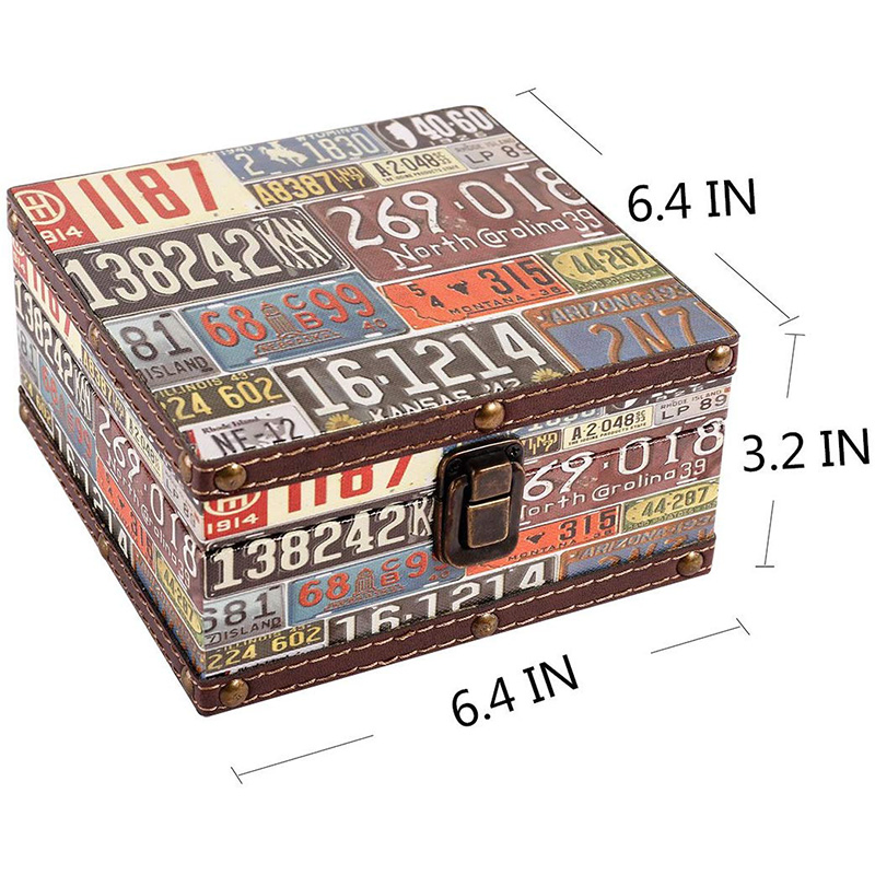 Decorative Wooden Boxes Vintage Square Jewelry Keepsake Storage Boxes for Gifts