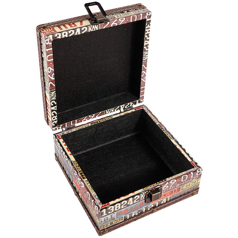Decorative Wooden Boxes Vintage Square Jewelry Keepsake Storage Boxes for Gifts