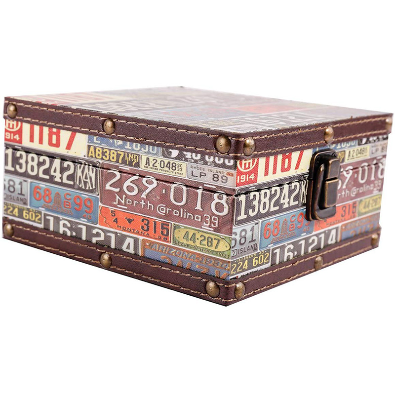 Decorative Wooden Boxes Vintage Square Jewelry Keepsake Storage Boxes for Gifts