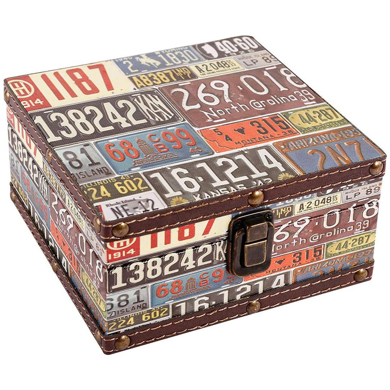 Decorative Wooden Boxes Vintage Square Jewelry Keepsake Storage Boxes for Gifts