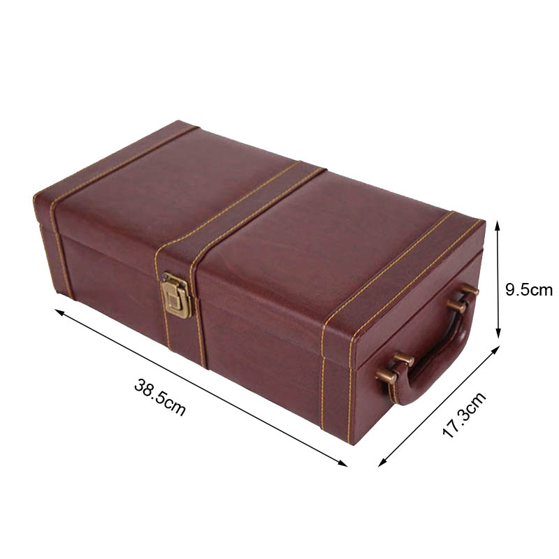 Elegant Custom PU Leather Wine Storage Box for Two Bottles