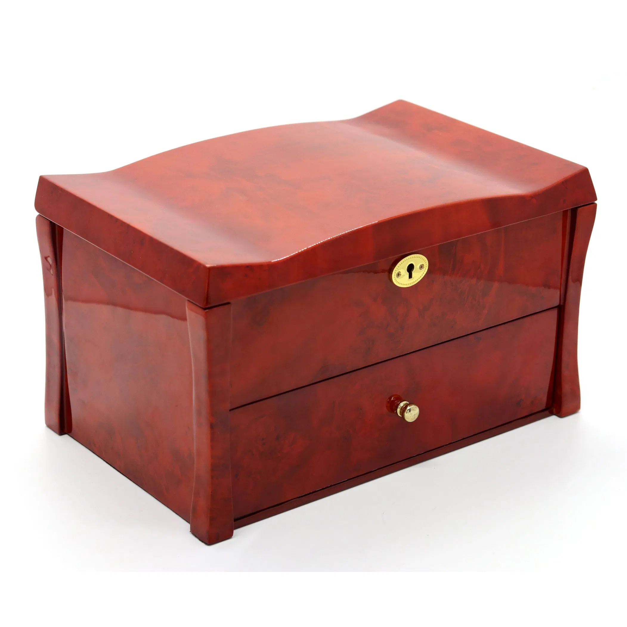 Elegant Wooden Jewelry Watch Box with Luxurious Texture