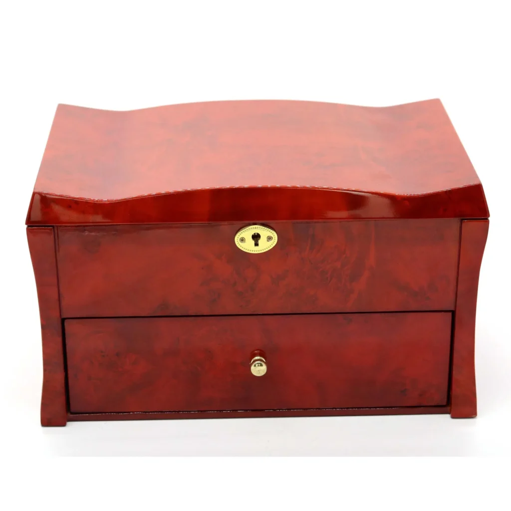 Elegant Wooden Jewelry Watch Box with Luxurious Texture