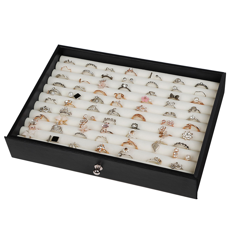 Fashion Black Eight-Layer Large Jewelry Box for Necklaces / Earrings / Sunglasses / Bracelet / Watch