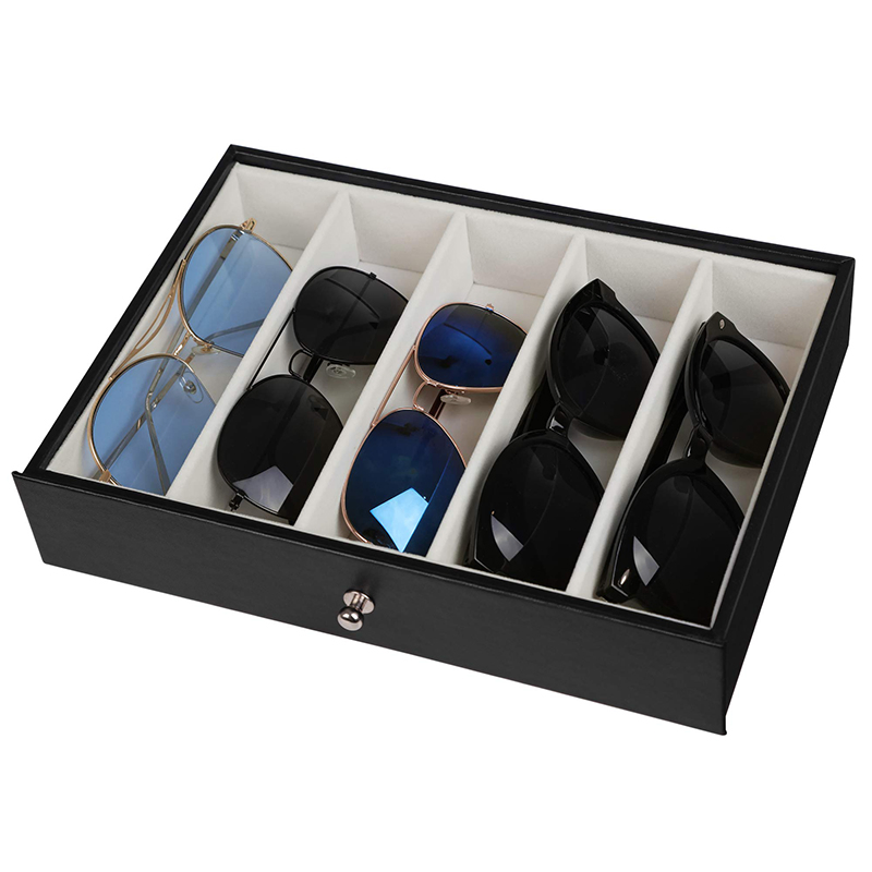 Fashion Black Eight-Layer Large Jewelry Box for Necklaces / Earrings / Sunglasses / Bracelet / Watch