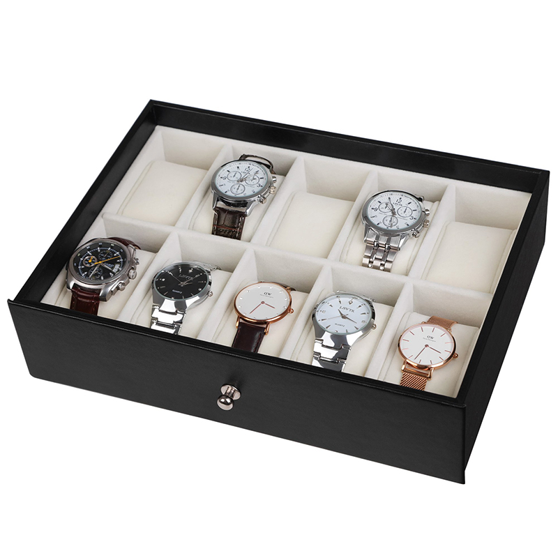 Fashion Black Eight-Layer Large Jewelry Box for Necklaces / Earrings / Sunglasses / Bracelet / Watch