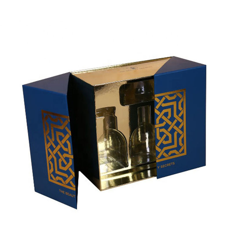 High End Door Opening Style Ribbon Gift Packaging Box with Logo Printing