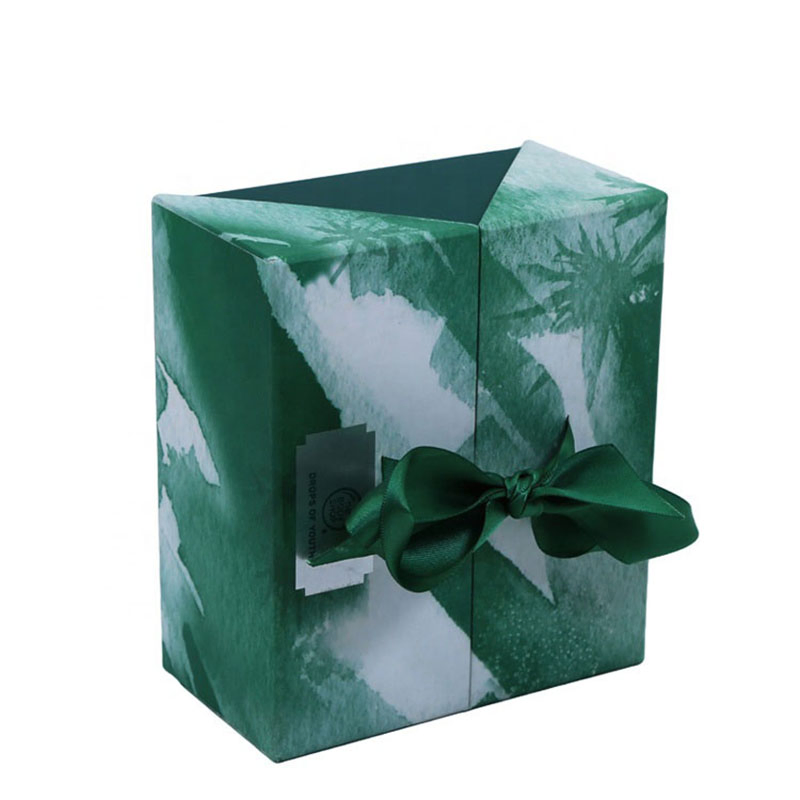 High End Door Opening Style Ribbon Gift Packaging Box with Logo Printing