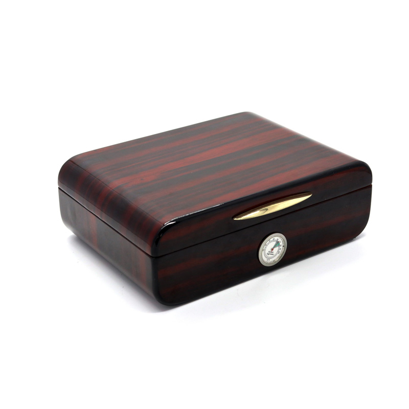 High Glossy Painted Wooden Cigar Humidor Box PU Lacquer Cigar Box with Texture