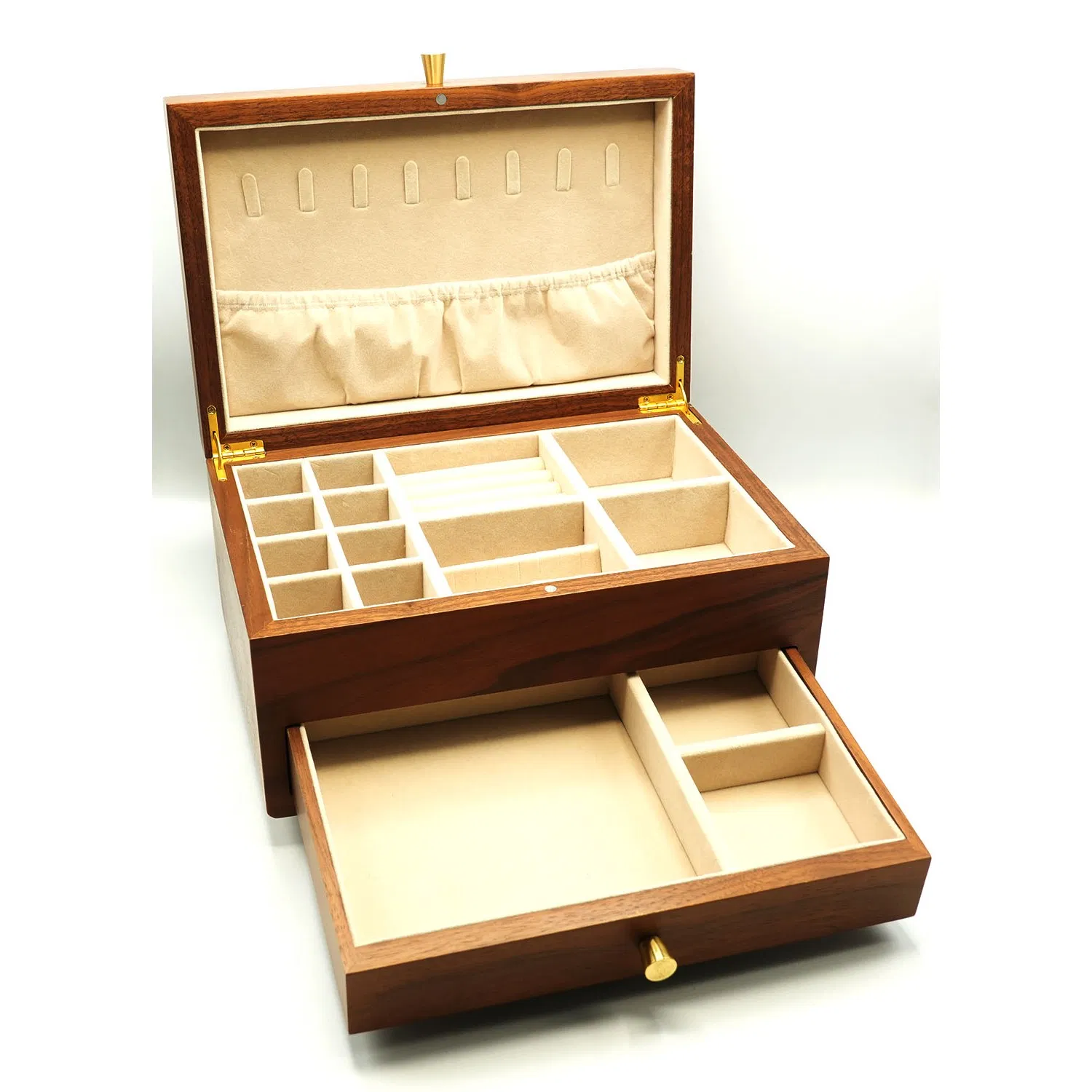 High Grade Luxury Double Jewelry Box Necklace Earrings Ring Storage Box for Weddings