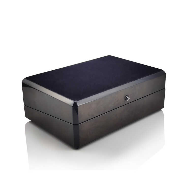 Luxury Customized Wooden Container Black Piano Paint Cosmetics Perfume Wooden Box