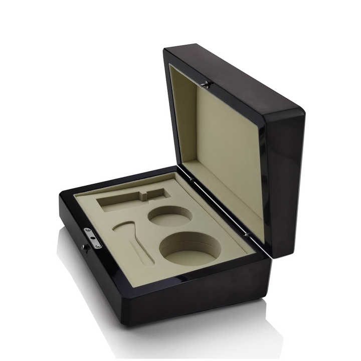 Luxury Customized Wooden Container Black Piano Paint Cosmetics Perfume Wooden Box